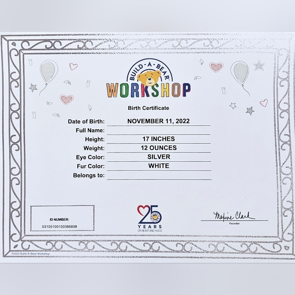 Build A Bear Hello Kitty 25th Anniversary Silver Holographic Bow White Pink BNWT - Picture 9 of 13